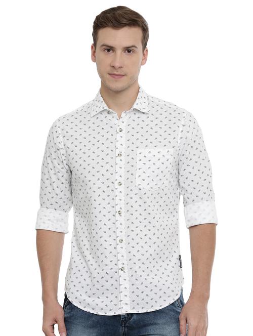 white printed casual shirt - 16886240 - Very Small Image - 1