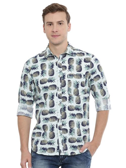 white printed casual shirt - 16886243 - Very Small Image - 1