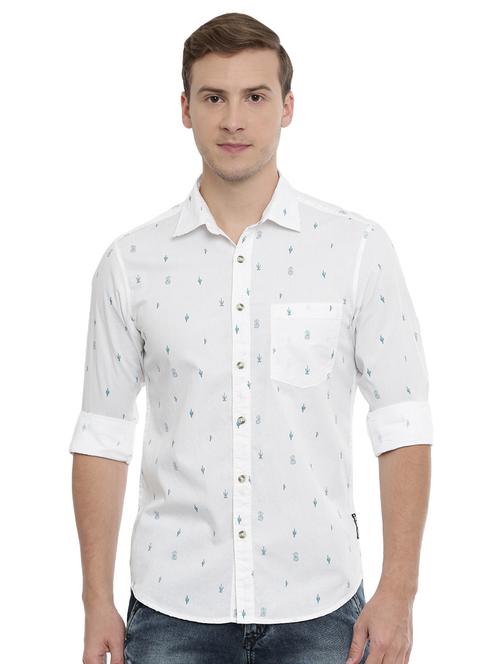 white printed casual shirt - 16886248 - Very Small Image - 1