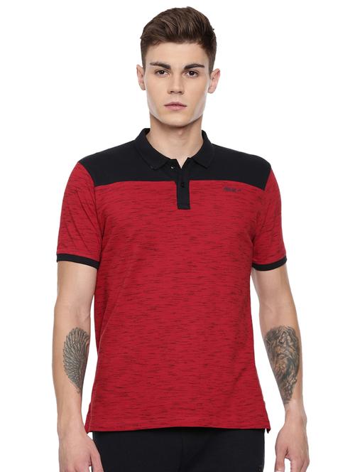 red color block polo t-shirt - 16886376 - Very Small Image - 1