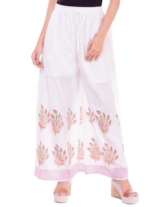 drawstring waist floral palazzo - 16887118 - Very Small Image - 1