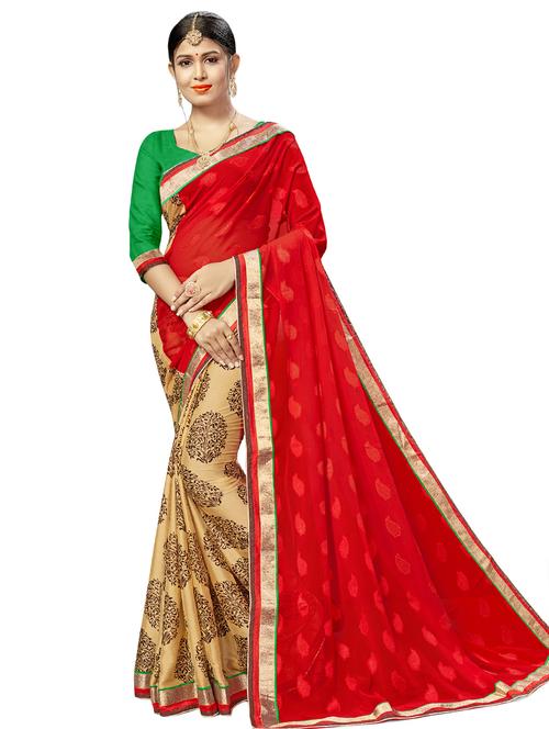 floral half & half saree - 16888342 - Very Small Image - 1