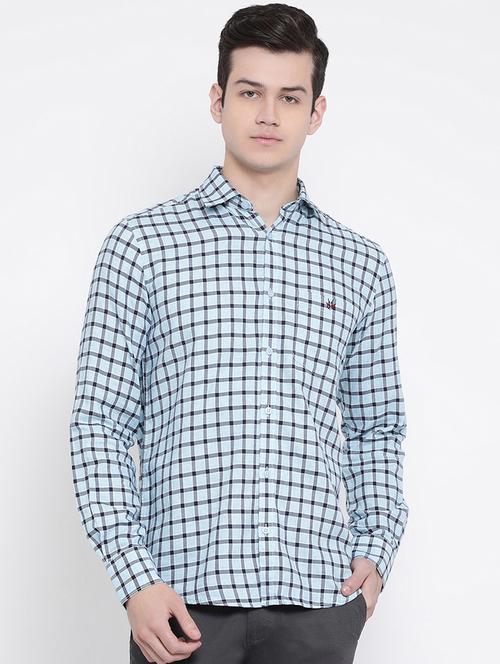 light blue checkered casual shirt - 16888429 - Very Small Image - 1