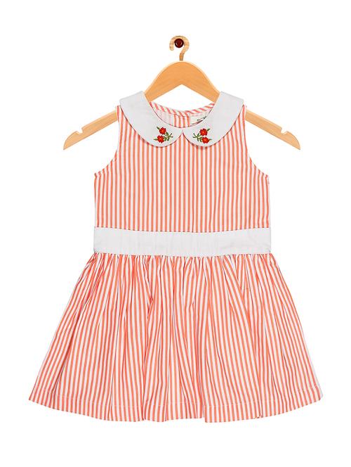 orange cotton frock - 16888600 - Very Small Image - 1