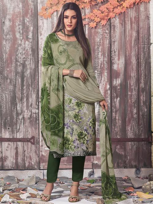 printed straight unstitched suit - 16888914 - Very Small Image - 1
