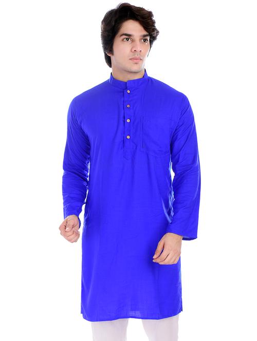 royal blue rayon kurta pyjama set - 16889191 - Very Small Image - 1