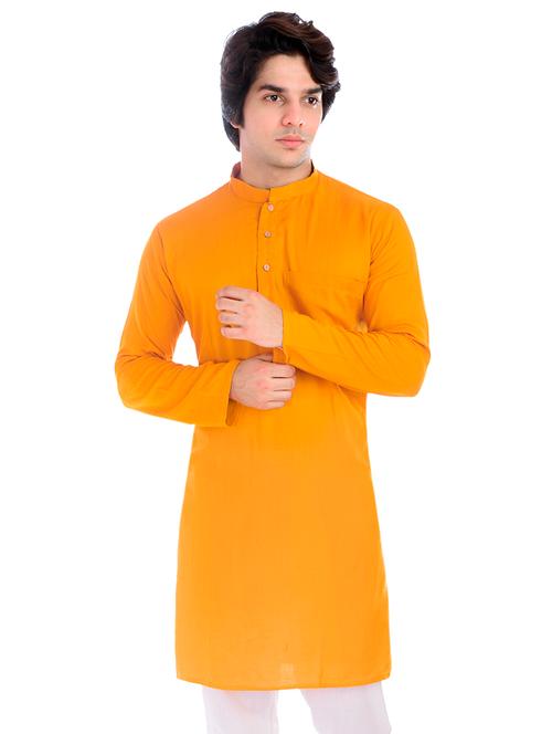 yellow rayon kurta pyjama set - 16889199 - Very Small Image - 1
