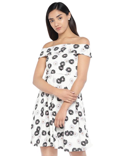 off shoulder floral a-line dress - 16889811 - Very Small Image - 1