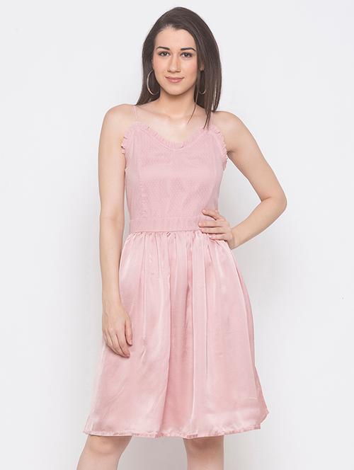 frill detail cami neck a-line dress - 16889852 - Very Small Image - 1
