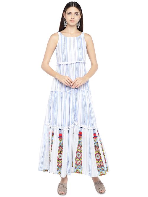 tie back striped maxi dress - 16889885 - Very Small Image - 1