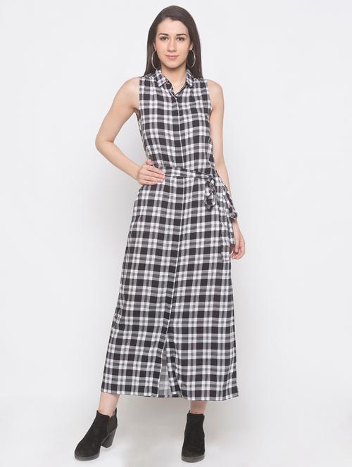 tie front checkered shirt dress - 16889902 - Very Small Image - 1