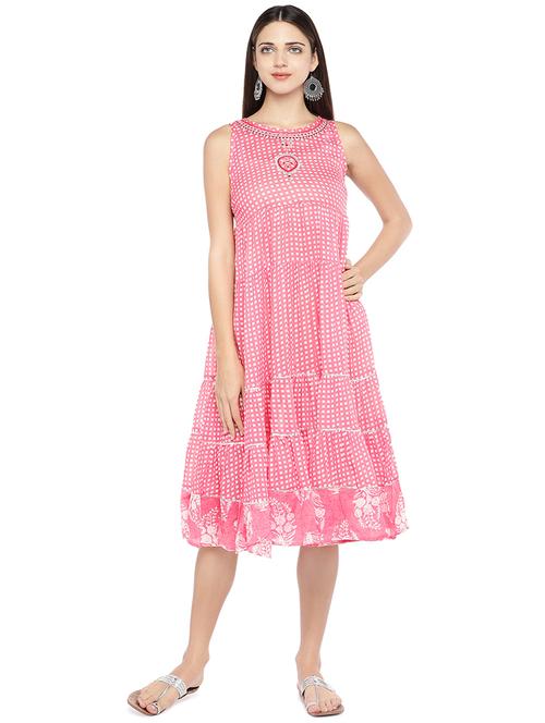 embroidered detail flared empire line dress - 16889905 - Very Small Image - 1