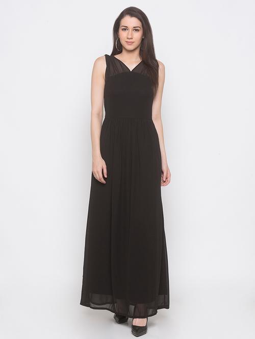 tie back gathered maxi dress - 16889911 - Very Small Image - 1