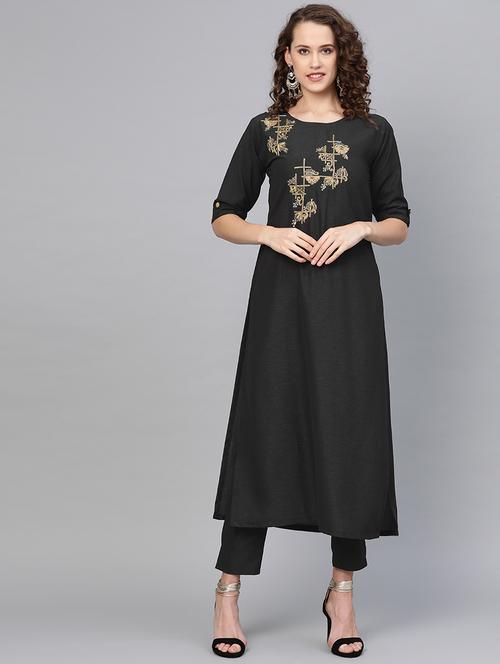 embroidered kurta pant set - 16889980 - Very Small Image - 1