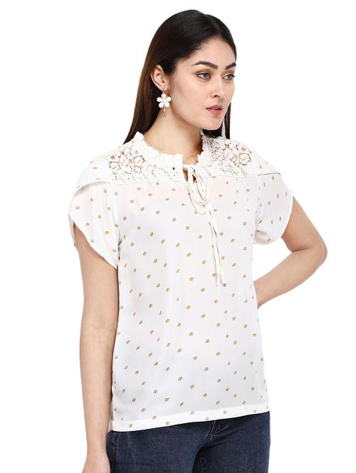 tie up neck printed top - 16890109 - Very Small Image - 1