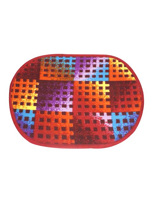 anti slip & anti skid microfiber oval shape door mat - 16890500 - Very Small Image - 1