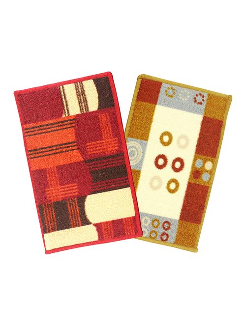anti slip & anti skid microfiber rectangle shape door mat (set of 2) - 16890567 - Very Small Image - 1