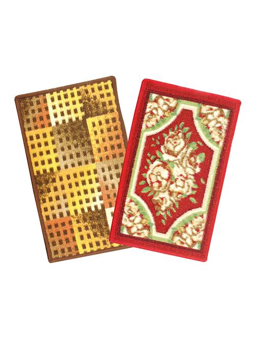 anti slip & anti skid microfiber rectangle shape door mat (set of 2) - 16890582 - Very Small Image - 1