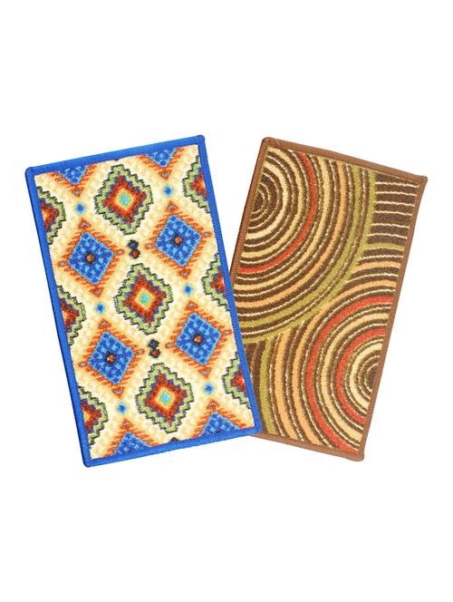 anti slip & anti skid microfiber rectangle shape door mat (set of 2) - 16890583 - Very Small Image - 1