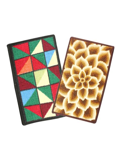 anti slip & anti skid microfiber rectangle shape door mat (set of 2) - 16890585 - Very Small Image - 1