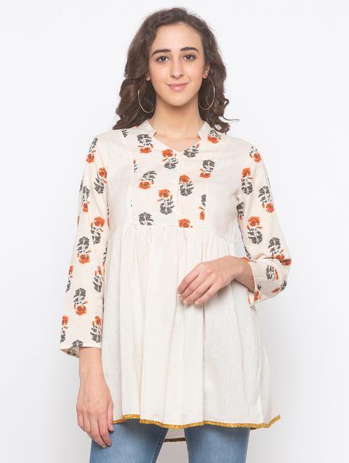 floral print flared kurta - 16890741 - Very Small Image - 1