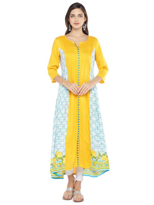 floral print flared kurta - 16890793 - Very Small Image - 1