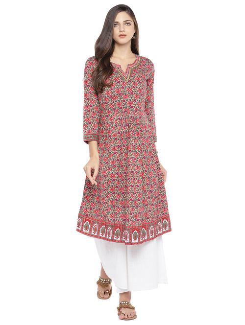 floral a-line kurta - 16890800 - Very Small Image - 1