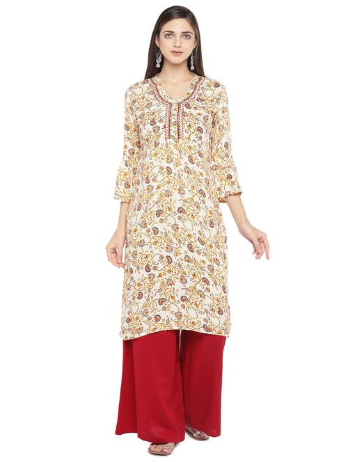 floral straight kurta - 16890830 - Very Small Image - 1