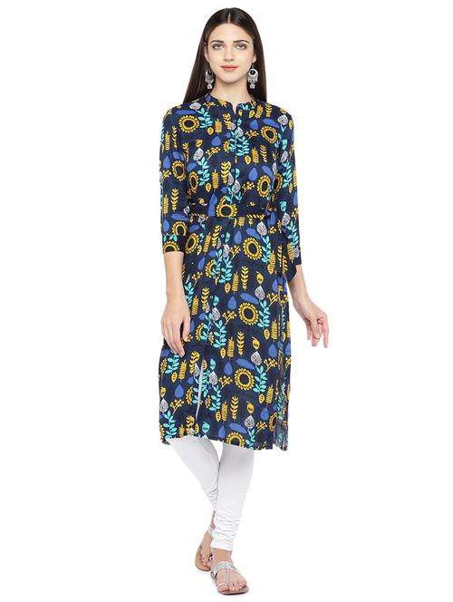floral straight kurta - 16891236 - Very Small Image - 1