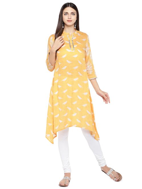 conversational asymmetric kurta - 16891246 - Very Small Image - 1