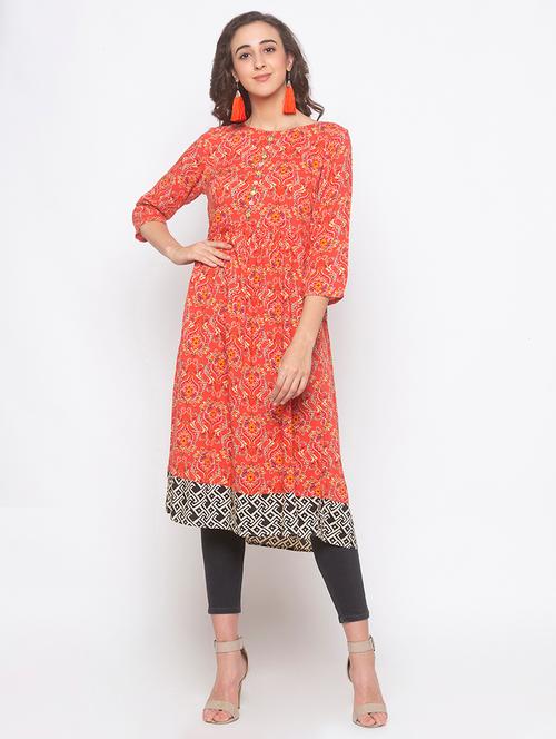 floral a-line kurta - 16891252 - Very Small Image - 1