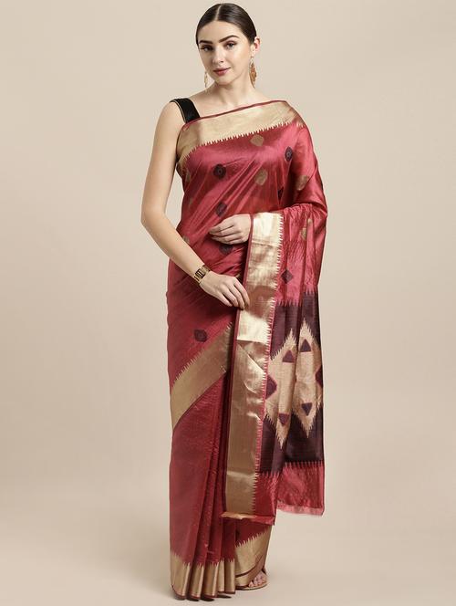 raw silk banarasi saree with blouse - 16891316 - Very Small Image - 1