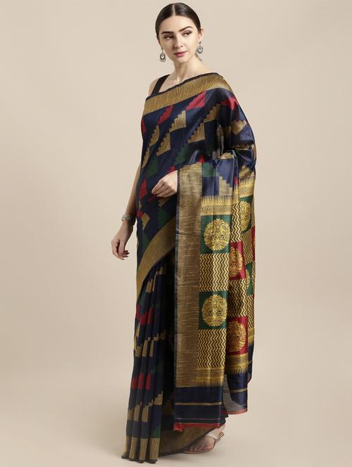 raw silk banarasi saree with blouse - 16891325 - Very Small Image - 1