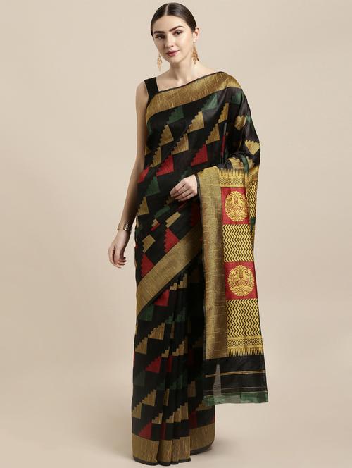 raw silk banarasi saree with blouse - 16891329 - Very Small Image - 1