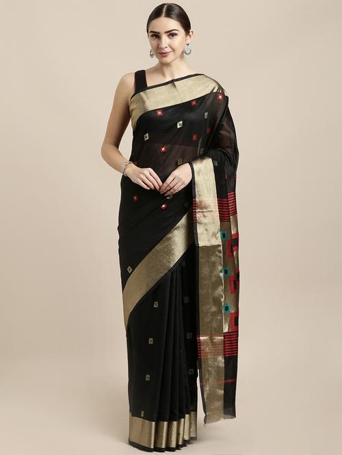 geometrical banarasi saree with blouse - 16891359 - Very Small Image - 1