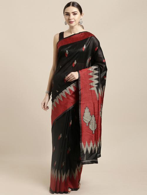 ikat banarasi saree with blouse - 16891374 - Very Small Image - 1