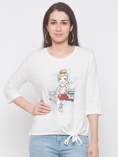 tie front graphic tee - 16891416 - Very Small Image - 1