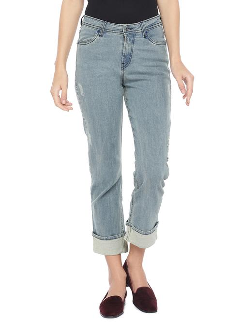 high rise distressed jeans - 16891494 - Very Small Image - 1