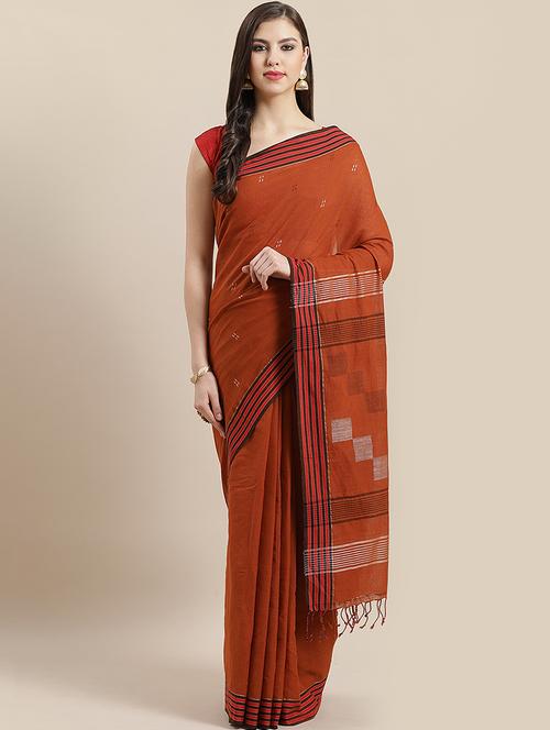 printed jamdani saree with blouse - 16891676 - Very Small Image - 1