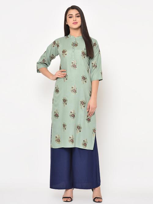 floral straight kurta - 16893254 - Very Small Image - 1