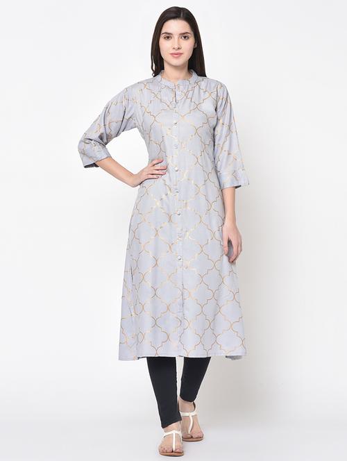 foil print a-line kurta - 16893263 - Very Small Image - 1