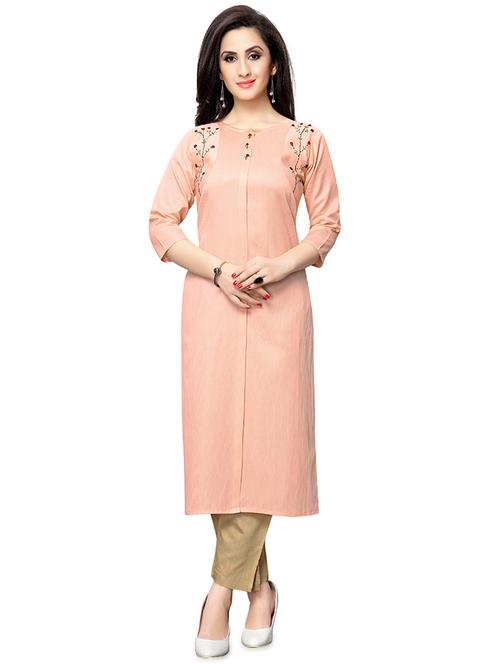 solid straight kurta - 16893309 - Very Small Image - 1