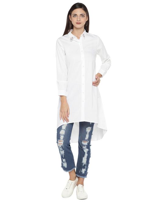long sleeved high low shirt tunic - 16893336 - Very Small Image - 1