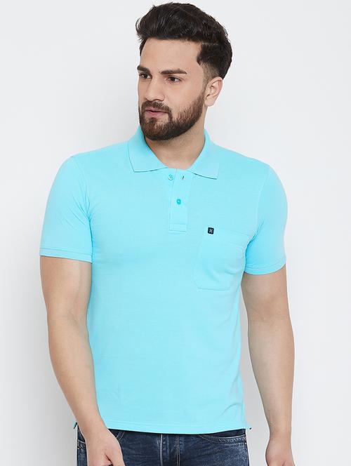 turquoise solid polo t-shirt - 16893609 - Very Small Image - 1