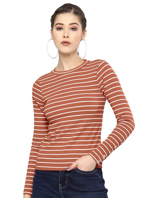round neck striped top - 16894059 - Very Small Image - 1