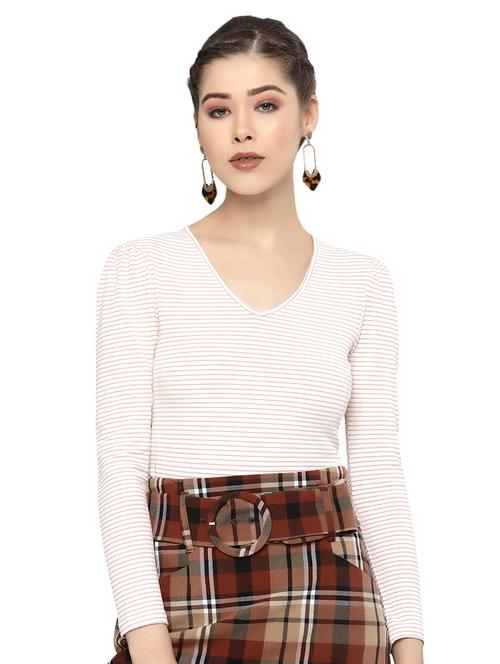 v-neck striped top - 16894142 - Very Small Image - 1