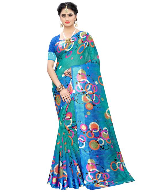 geometrical printed saree with blouse - 16894160 - Very Small Image - 1