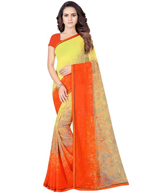 abstract printed saree with blouse - 16894828 - Very Small Image - 1