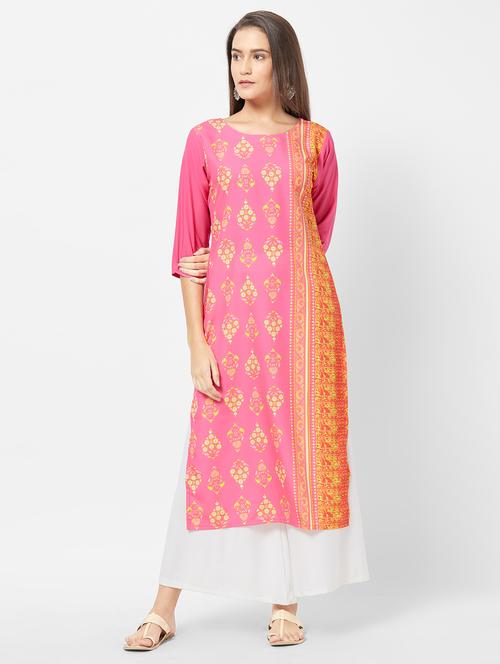 floral straight kurta - 16894851 - Very Small Image - 1