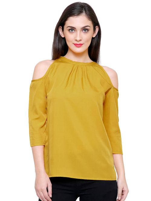 cold shoulder solid top - 16894989 - Very Small Image - 1